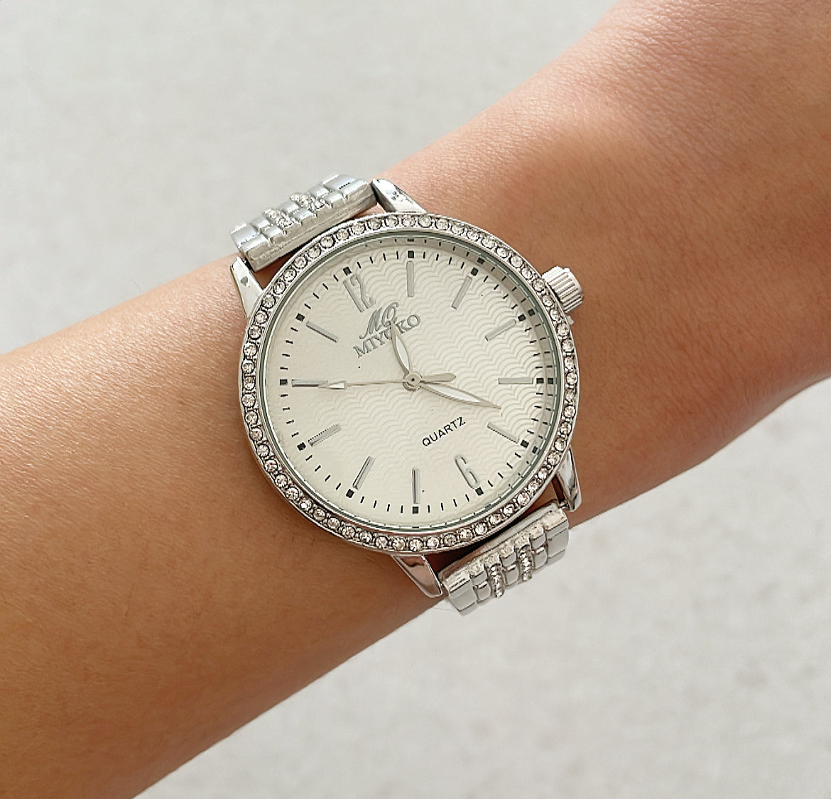 Silver White Girly Girl Metal Watch