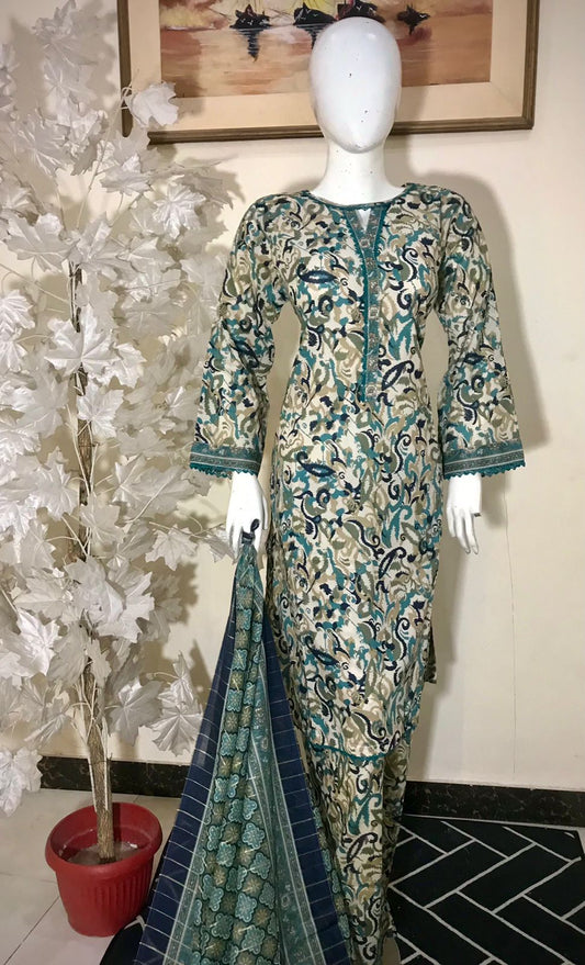 Bin Saeed Printed Lawn Stitched 3 Piece - SM 788 - BS25EL - - Summer Collection