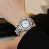 Luxury Women's Diamond Wristwatch: Elegant 35mm Quartz Watch with Full Diamond Design & Life Waterproof, Ladies
