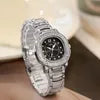 Luxury Women's Diamond Wristwatch: Elegant 35mm Quartz Watch with Full Diamond Design & Life Waterproof, Ladies